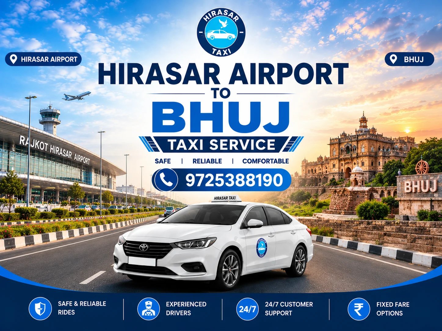 Hirasar Airport to Bhuj Taxi